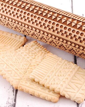 AZTEC  - grawerowany wałek do ciasta - aztecki wzór, MOOD for WOOD