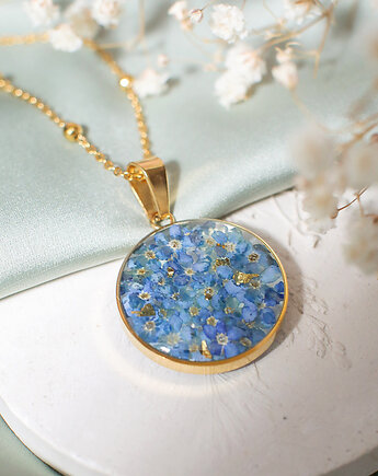 Wisiorek z niezapominajkami, nature gift