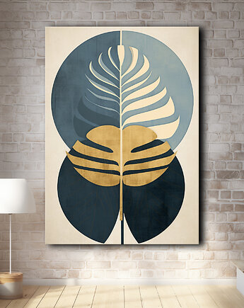 Geometryczne monstery - Obraz na płótnie - Druk, Blejtrama - Loft #59, Black Sapphire Art