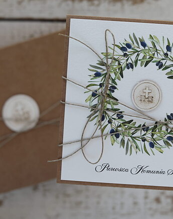 Kartka na komunię - pamiątka komunii ręcznie robiona Prezent, sorte