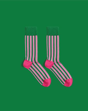 Skarpetki Green Stripes - Zielone Paski  NOWY DROP, Banana Socks