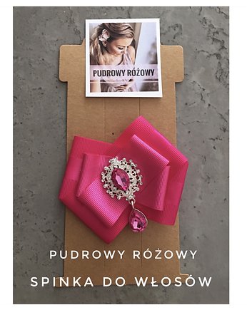 Biżuteryjna spinka do włosów = Broszka, Pudrowy Różowy