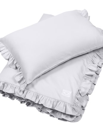 Pościel Junior bez wypełnienia z falbanką Szary, Cotton & Sweets