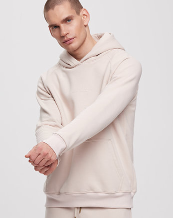 Bluza hoodie KOLLY Oat Milk męska, HARP TEAM