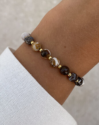 Bransoletka na gumce z jaspisu z hematytem, Bring Biżuteria