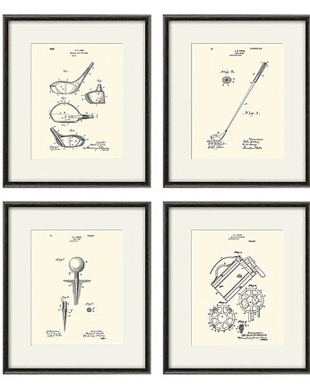 Rysunek patent grafika golf piłka golfowa  sport, Victorian wall art