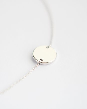 Rhodium Plated Two Holes Round Tag Necklace, Le Boho Bleu