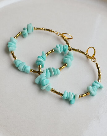 Duże kolczyki koła z amazonitem, AT NOON