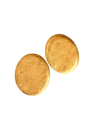 Fakturowane kolczyki złocone duże owale, Bellamente