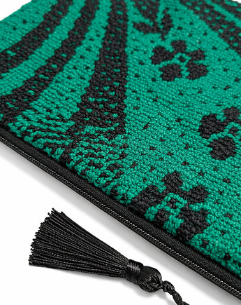 Większa kosmetyczka z tkaniny vintage, kapotka