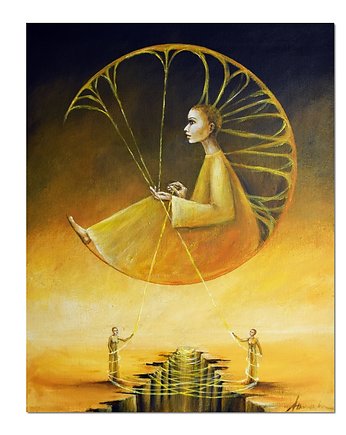 Mojra II, oryginalny obraz ręcznie malowany, surrealizm, Galeriai