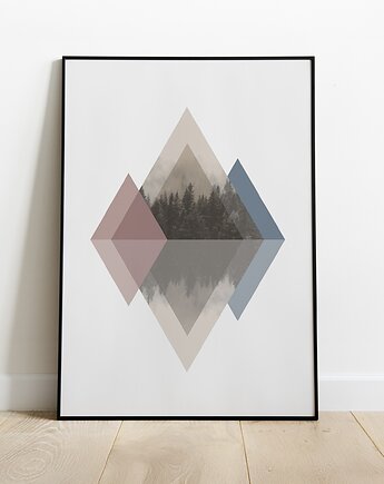 Nowoczesny plakat/grafika na ścianę, skandynawski styl., Grawisfera
