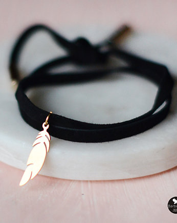mini feather black, barboleta