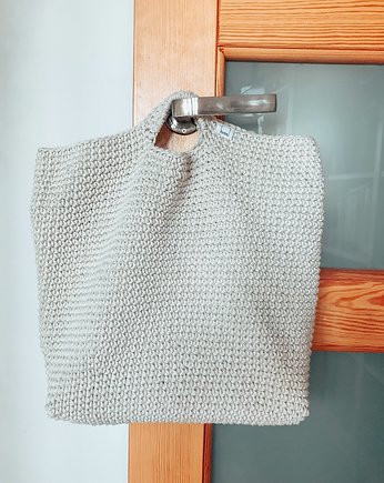 Torba ze sznurka bawełnianego biała, knots