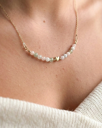 Naszyjnik z kolorowymi morganitami i sercem srebro 925 złocone, THE SILVER STORY