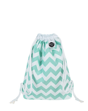 Worek plecak dla przedszkolaka MIĘTOWY Zygzak, Nukko Design