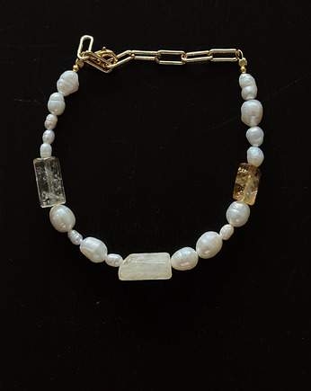 Bransoletka Perły naturalne i Cytryn, Chmolowska Jewellery