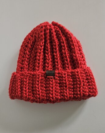 Czapka wełniana w kolorze czerwień Bożonarodzeniowa, Las i Łąka