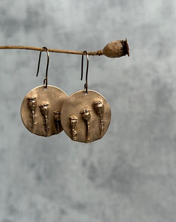 Kolczyki z brązu z makówkami, Metalova Magia