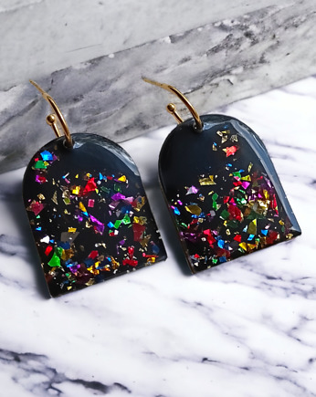 UNIKATOWE kolczyki z żywicy : kolekcja CARNIVAL : arch, kaktusia