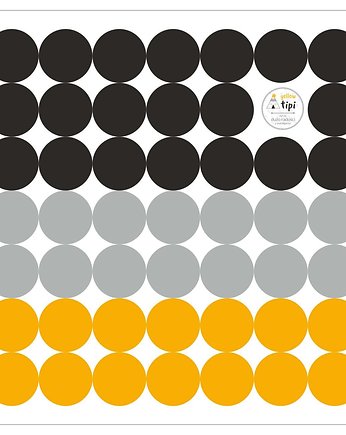 Zestaw naklejek Mini Dots yellow tone 40x40cm, Yellow Tipi