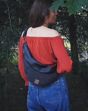 Nerka "Haru" czarna bawełniana z ekoskórą, hairoo