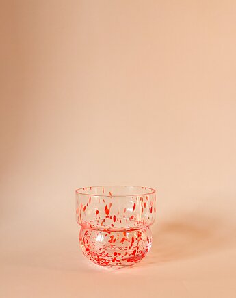 Zestaw Szklanek  RUNO - 2 SZTUKI (czerwone ciapki) 220ml, FORMY PROSTE