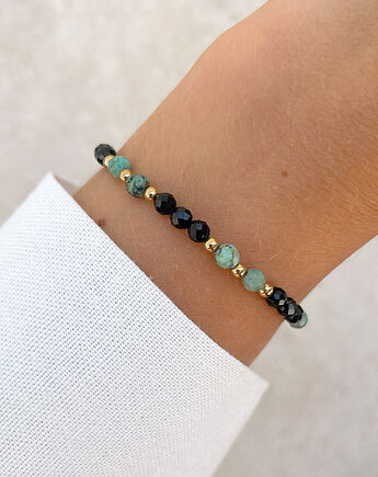 Talizman - czarny turmalin, turkus afrykański, hematyt, Bring Biżuteria