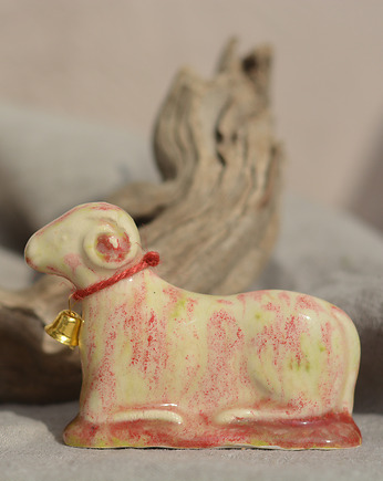 Baranek wielkanocny kolekcja 'be' numer 15  krasiasty komplet z miseczką, Joanna Serafin design