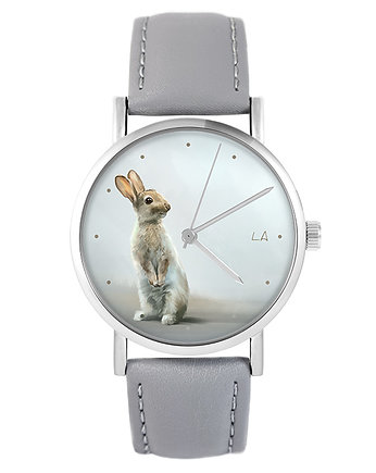 Zegarek - Zając - skóra, szary, yenoo