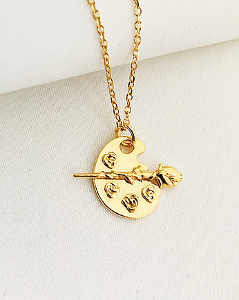 Naszyjnik z paletą malarską, złota paleta Frida, Anemon Atelier