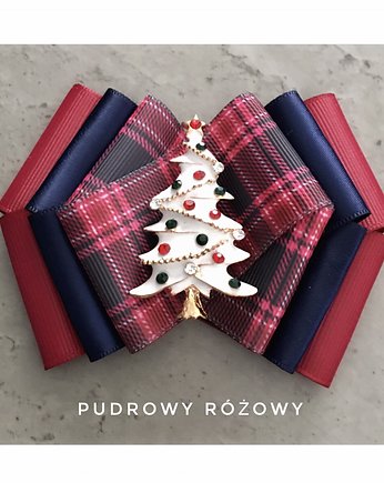 Świąteczna Brosza z Choinką NEW Mikołajki, Pudrowy Różowy
