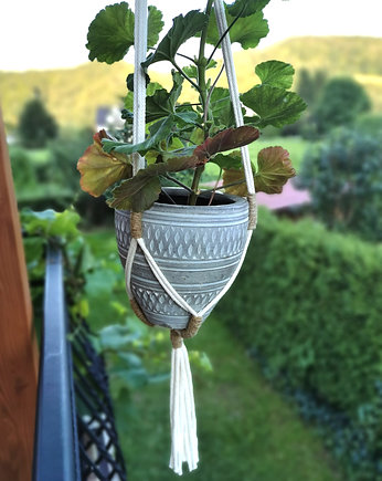 Kwietnik ze sznurka makrama boho  2, soolley