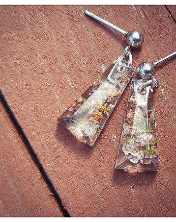 Kolczyki z zatopionym wrzosem, nr 2, Figa handmade accessories