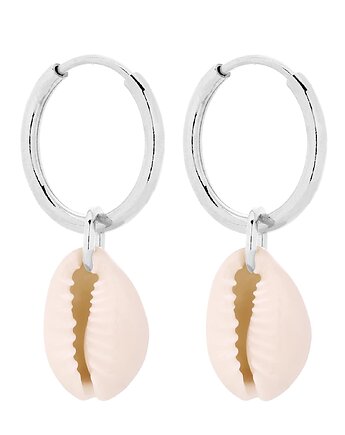 Srebrne kolczyki koła z muszelkami, SOTHO