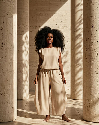 Komplet set Carmauii beż jedwab, OTTAVIANO Dominika Mlynczak