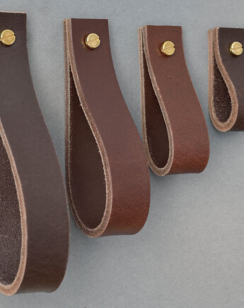 Skórzany uchwyt meblowy Lade #4 ciemnobrązowy, steil