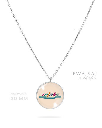 Relaks w stylu vintage - naszyjnik stalowy 20 mm, Makaliboo