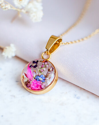 Wisiorek z kompozycją kwiatową, nature gift