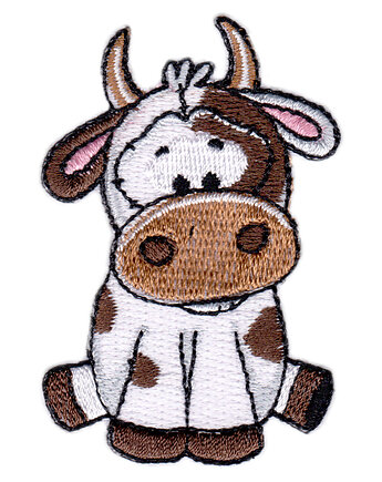 Naszywka naprasowanka KRÓWKA termo haft dla dzieci 4,5x6,8cm, Wyszywane