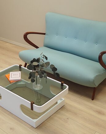 Stolik szklany, włoski design, lata 70, produkcja: Włochy, Przetwory design