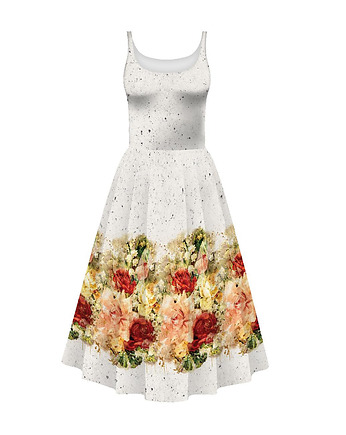 Sukienka BELLA - WATERCOLOR FLOWERS, OKAZJE - Prezent na Święta