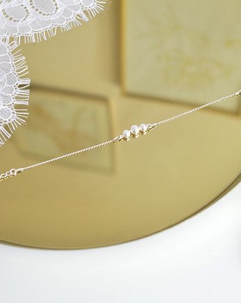 Srebrna bransoletka z perłami Swarovskiego, Anelis Atelier