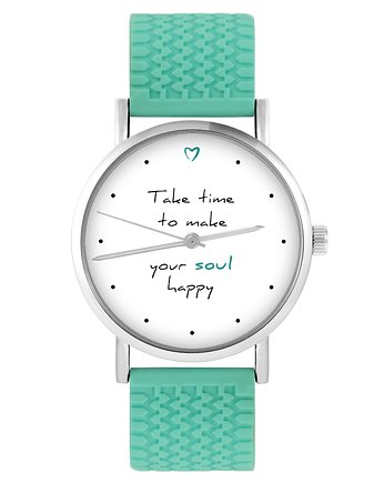 Zegarek - Happy soul - silikonowy, turkus, OSOBY - Prezent dla teścia