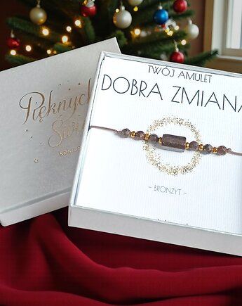 Amulet - DOBRA ZMIANA - świąteczne pudełko - BRONZYT, kaktusia
