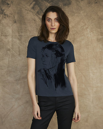 Chin portrait dark cool gray Women's T-shirt, SELVA