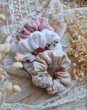Zestaw 3 scrunchie, maka design