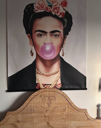 Duży obraz na płótnie - Frida with bubble gum, Dekoracje PATKA Patrycja Kita