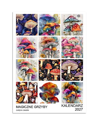 Kalendarz 2027 Magiczne grzyby, JBJart Justyna Jaszke