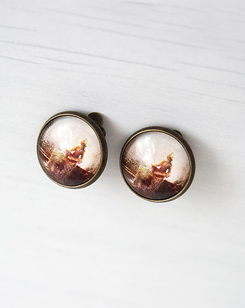 Klipsy - Medytacja - brąz, yenoo